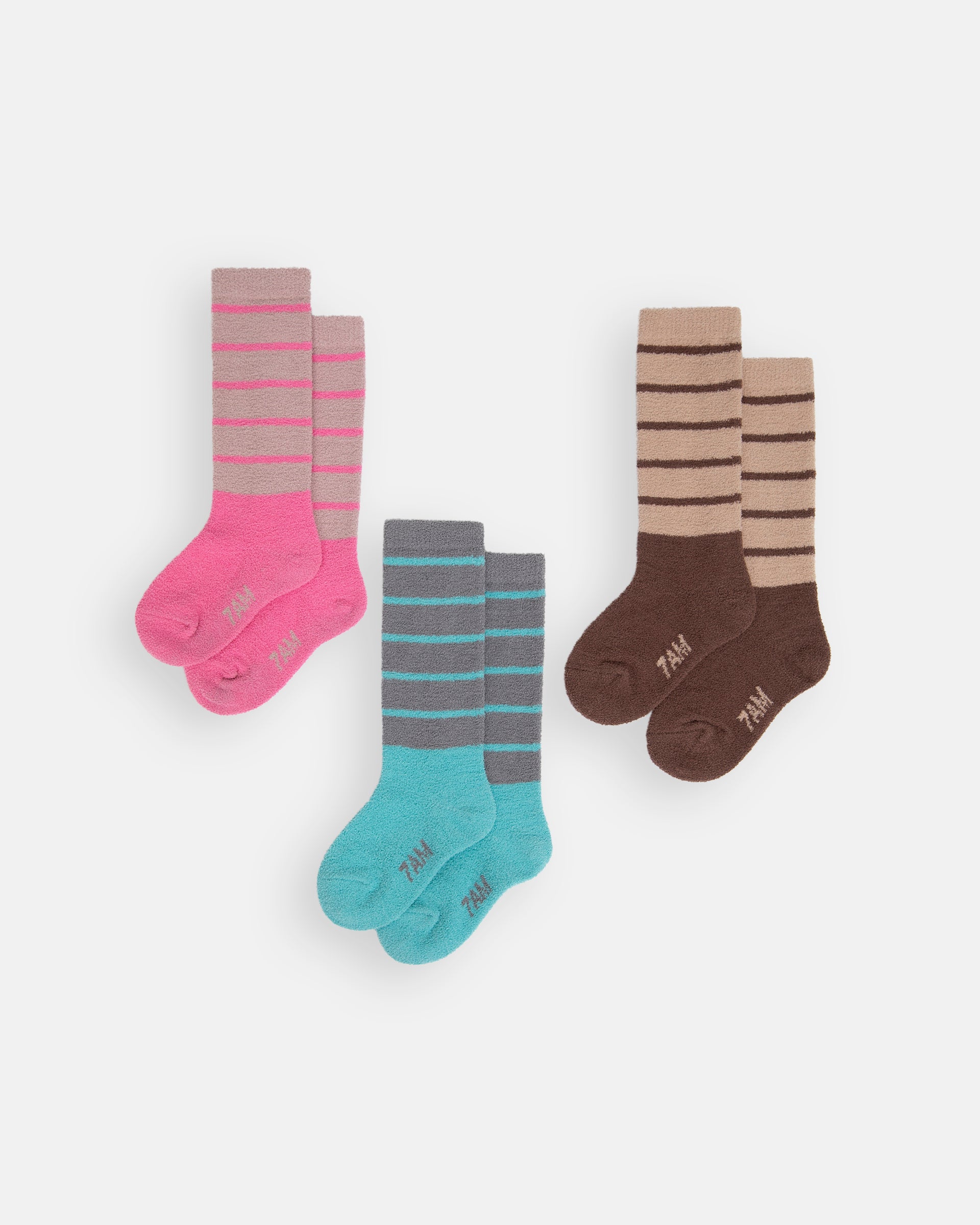 Choco Pecan & Ash Rose Vivid Pink & Gris Bright Cyan//