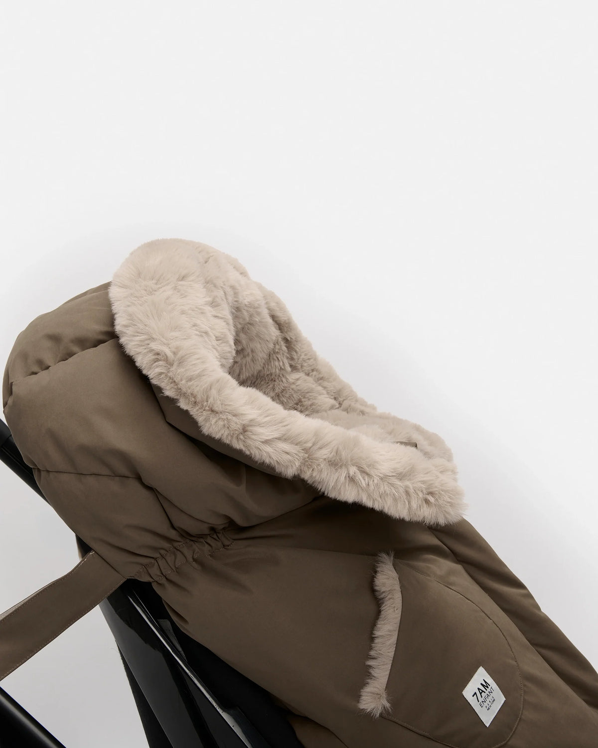 Moss Brown Greige Faux Fur//