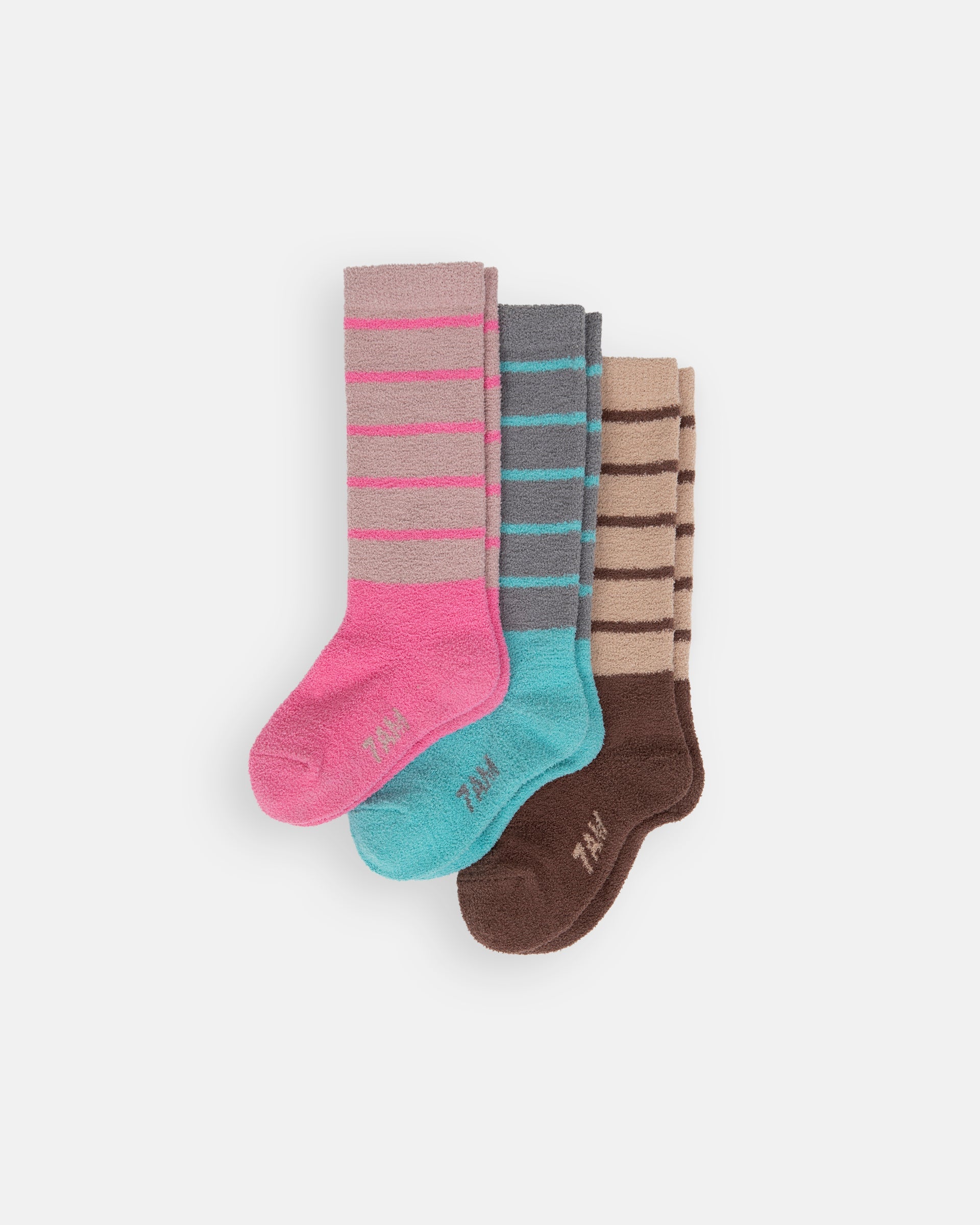 Choco Pecan & Ash Rose Vivid Pink & Gris Bright Cyan//