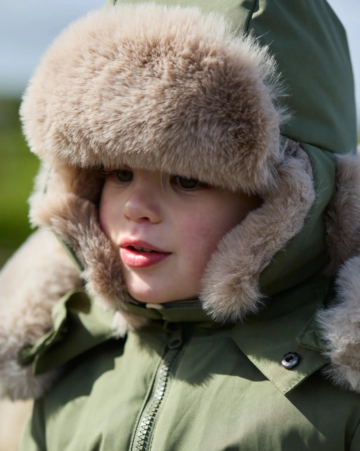 Woodland Greige Greige Faux Fur//