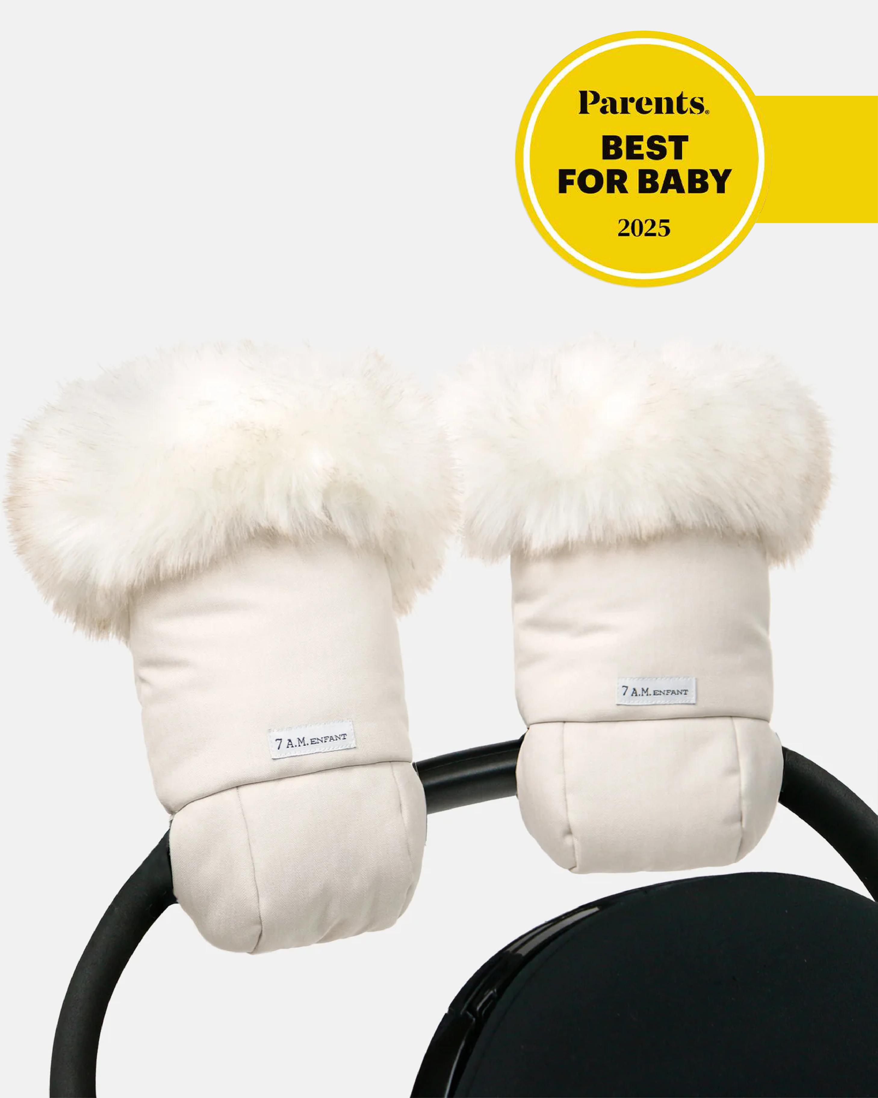 Heather Beige - White Faux Fur//